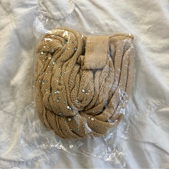 Nude Fishnet Rhinestone Tights - Picture 2 of 3